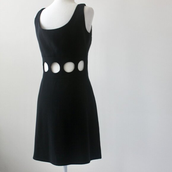 Niteline Della Roufogali Vintage Black Cutout Sleeveless Mini Dress 4 - Picture 5 of 7